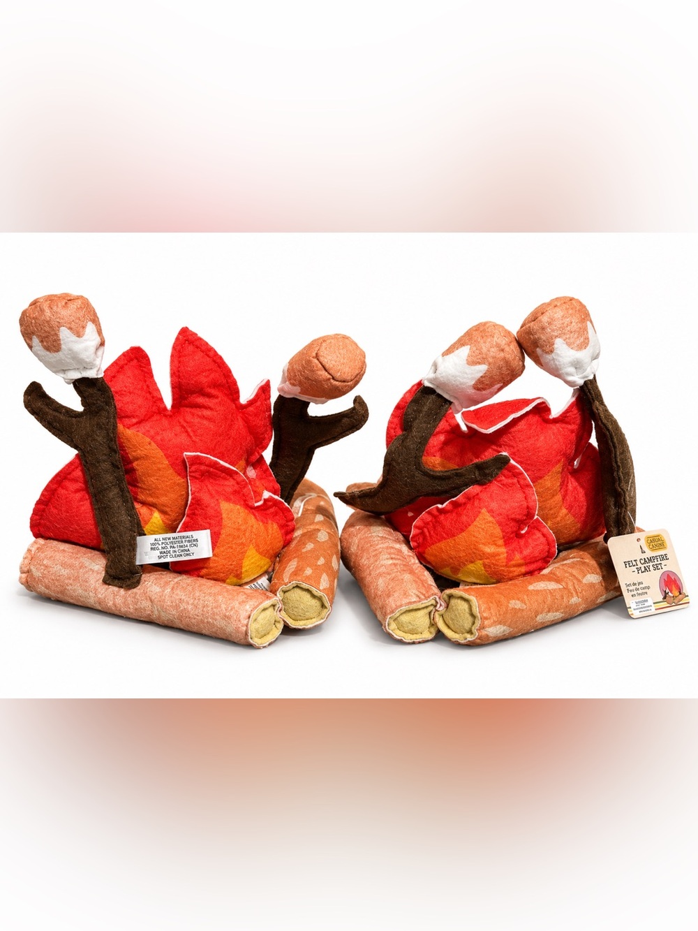 Target Campfire Pillows set of 2 Camping Bonfire Fire Logs Pretend Play Decor